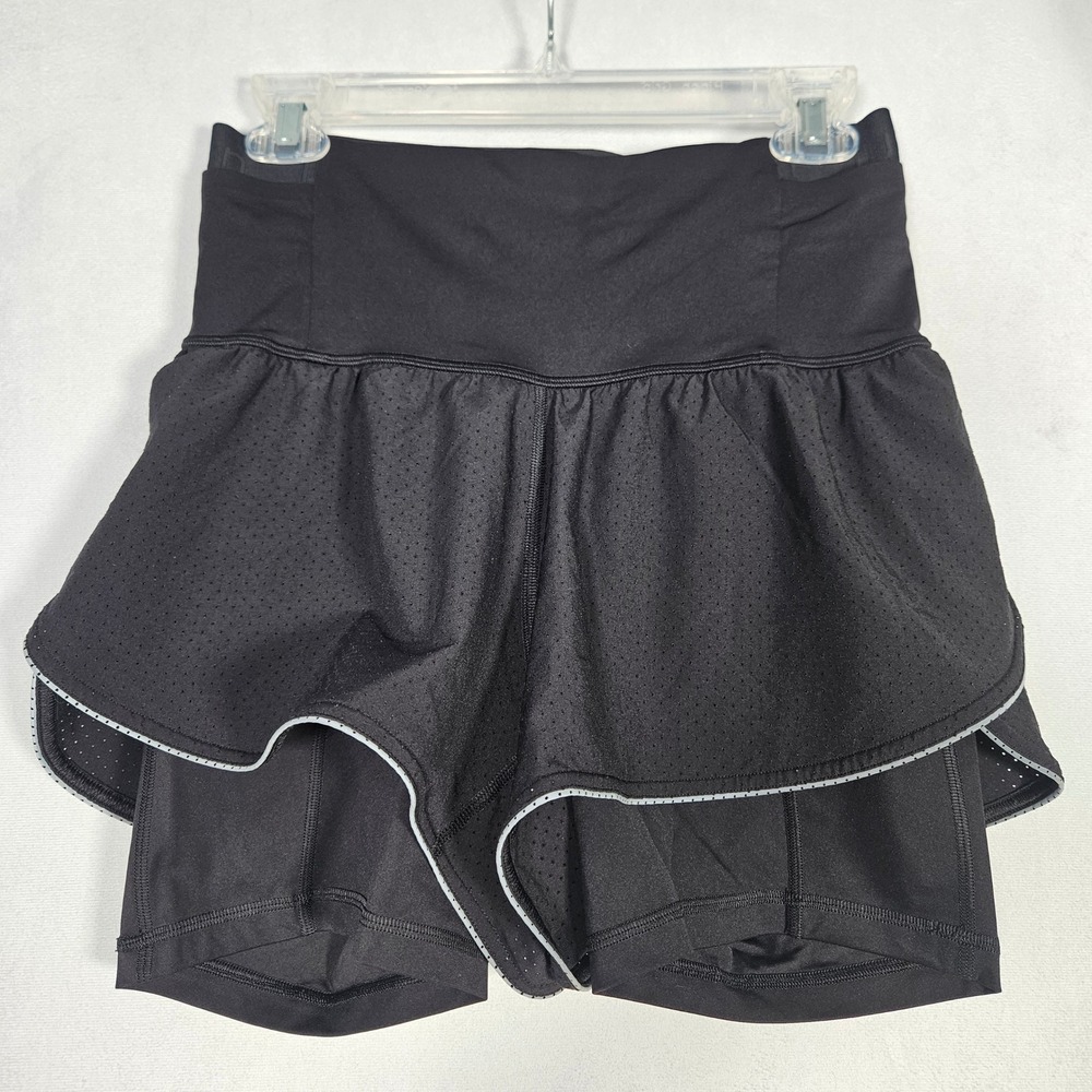 Lululemon Active Shorts Women 8 Black Layered Running Training Athletic Gym Yoga